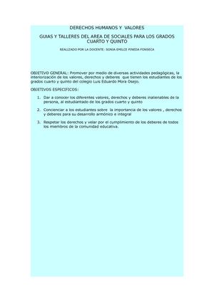 GUIAS Y EVALUACIONES SOCIALES 4 Y 5