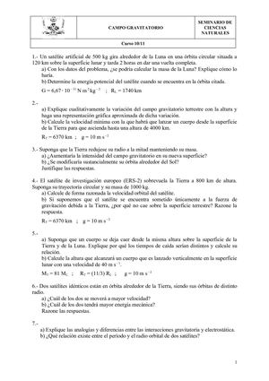 4 Problemas selectividad CAMPO GRAVITATORIO