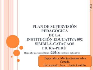PLAN DE SUPERVISION PEDAGOGICA POWER POINT