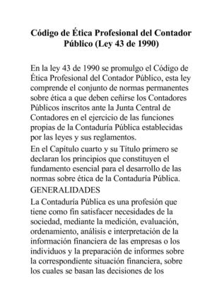 Código de Ética Profesional del Contador Público