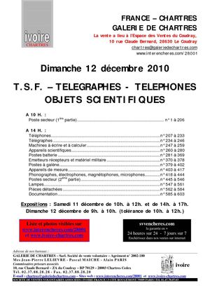 T.S.F - TELEPHONES - TELEGRAPHES 12-12-2010 