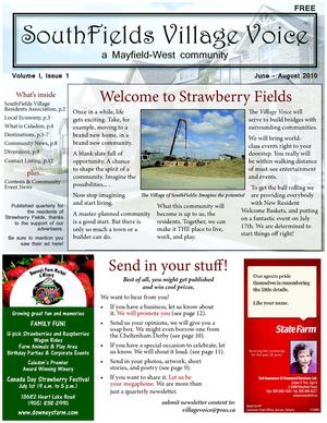 Vol.1, Issue I, SouthFields Village Voice