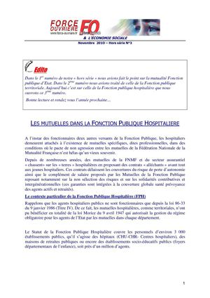 FO et l'économie sociale - Novembre 2010 – Hors série N°3