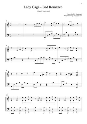 Lady Gaga - Bad Romance [Partition]