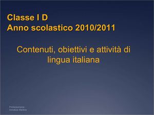 programmazione d'italiano prima media