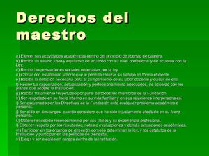 derechos deberes y leyes del maestro