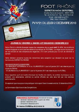 PV 21 du jeudi 2 décembre 2010