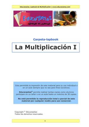 Lapbook Multiplicación I