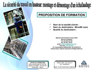 V1 La sécurité du travail en hauteur montage et démontage d'un échafaudage