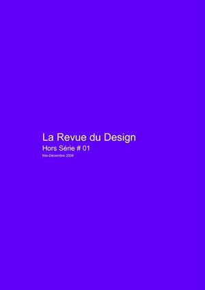 La Revue du Design - Hors série n°1 (mai-décembre 2008)