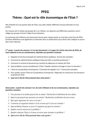 Dossier élèves : Quel est le rôle économique de l'Etat