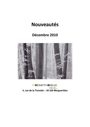 Nouveautés Adultes décembre 2010