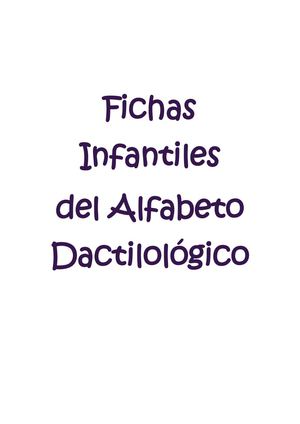 Fichas Infantiles del Alfabeto Dactilológico