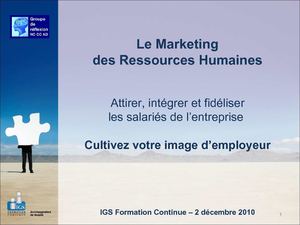 Le Marketing RH - présentation du 30 novembre 2011