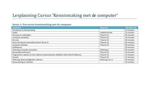 lesplanning cursus PC