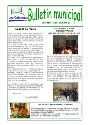 Bulletin municipal n° 51 - décembre 2010