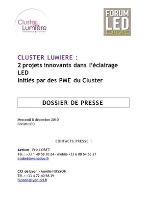 CLUSTER LUMIERE : 2 projets innovants dans l’éclairage LED 