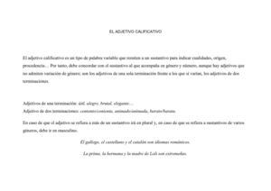 EL ADJETIVO CALIFICATIVO