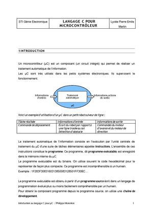 Introduction au langage C pour µC AVR d'Atmel