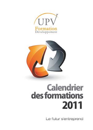 Calendrier des formations UPVFD 2011