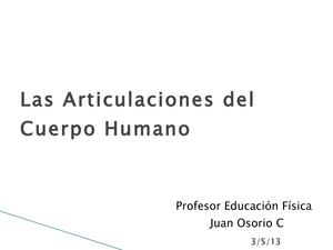 Las Articulaciones del Cuerpo Humano