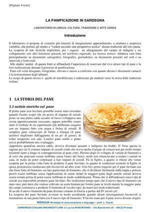 La panificazione in Sardegna