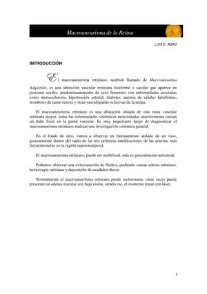 MACROANEURISMA DE LA RETINA - Prof. Dr. Luis E. Abad