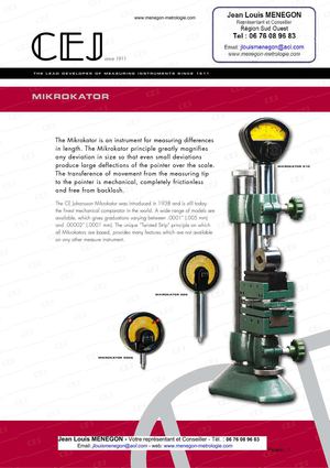 CEJ - Mikrokator le meilleur comparateur mécanique dans le monde