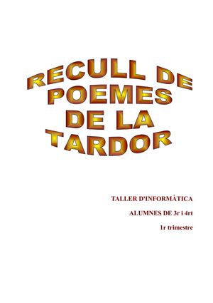 Recull de poemes de la tardor