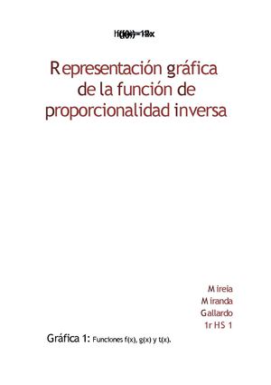 Mireia Miranda - Representación gráfica funciones proporcionalidad inversa