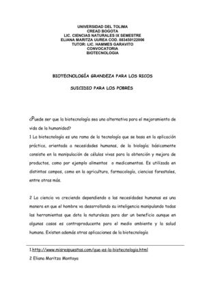 Ensayo biotecnologia-Eliana Montoya
