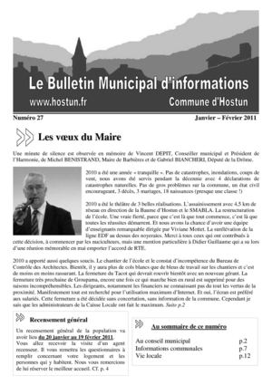  Bulletin municipal d'infortions - Janvier Février 2011