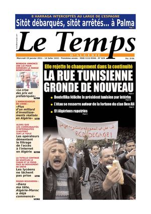 Le Temps d'Algérie Edition du Mercredi 19 Janvier 2011
