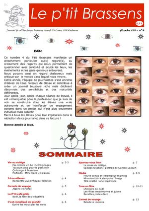 Edition n°4 du journal P'tit Brassens