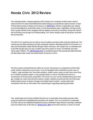 Honda Civic 2012 Review