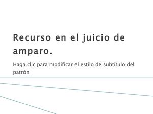 Recurso en el juicio de amparo