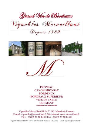 Catalogue des Vignobles MERVEILLAUT