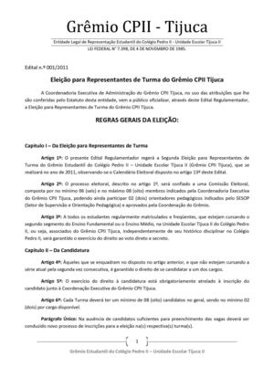 Ed.Reg. 001_2011 - Eleição Representantes