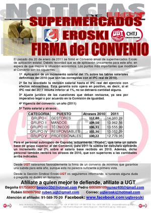 SUPERMERCADOS EROSKI FIRMA DE CONVENIO