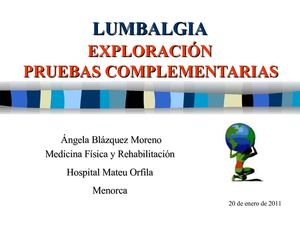Lumbalgia diagnóstico y tratamiento. 