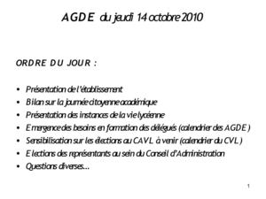 Dossier d'accueil des délégués élèves 2010-2011
