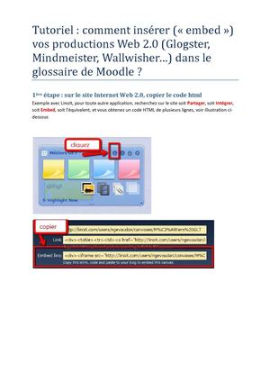 Comment intégrer (embed) une réalisation Web 2.0 dans Moodle