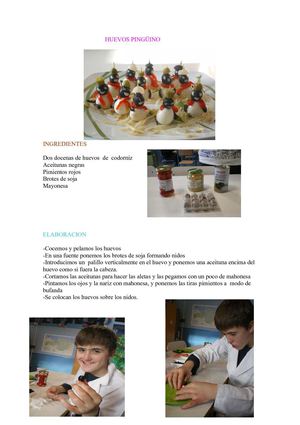 Receta huevos pingüino