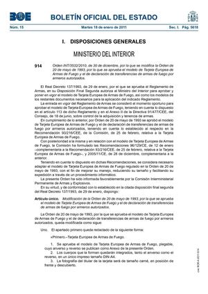 Tarjeta Europea de Armas de Fuego