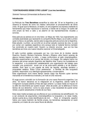 Soledad Yannuzzi. "Continuidades desde otro lugar. Los tres berretines"