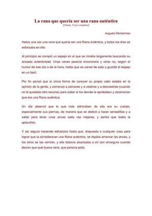 Habia una rana que quería ser una rana