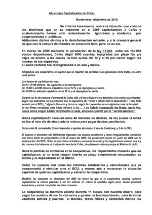 Fraude de COFAC a los ahorristas 