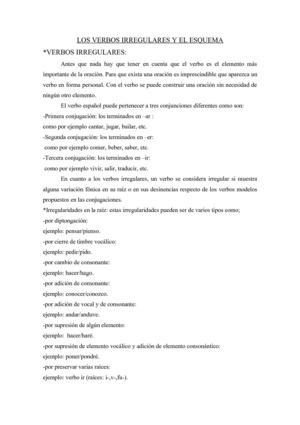 LOS VERBOS IRREGULARES Y EL ESQUEMA