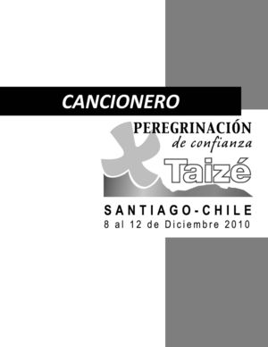 Cancionero Peregrinación De Confianza De Taizé, Santiago De Chile