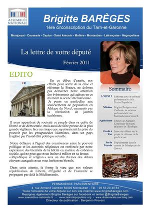 Lettre de député de Brigitte Barèges - Février 2011